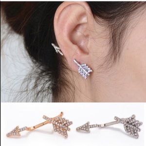Silver shooting star ear cuffs